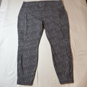 Athleta Delancey Textured Moto Tight Leggings Women's 2X Black White Pockets